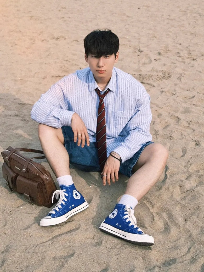 【カリナ着用】CT70(ビックヒールパッチ)SKETCH BLUE HI CUT A08523C