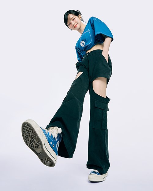 【カリナ着用】CT70(ビックヒールパッチ)SKETCH BLUE HI CUT A08523C