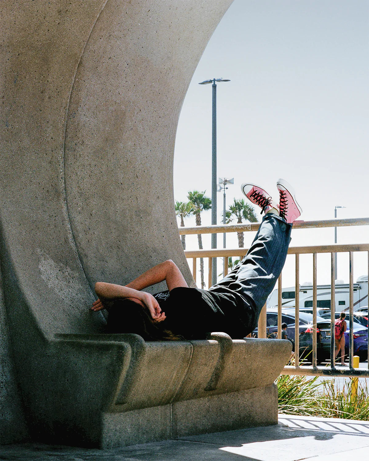 CT70 STUSSY ステューシー SURFMAN PlUMERIA PINK HI CUT A02052C