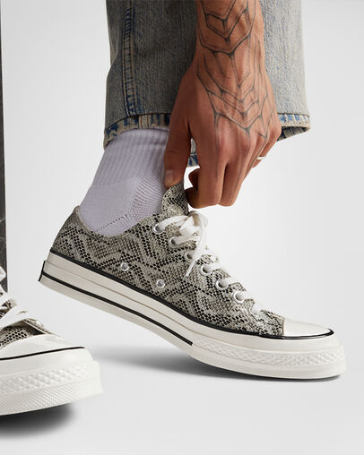 CT70 Faux Snakeskin Pale Surplus LOW CUT A13434C