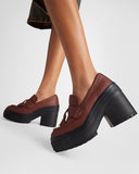 CT70 De Luxe Platform Heel Loafers  Dark Roast LOW CUT A14715C
