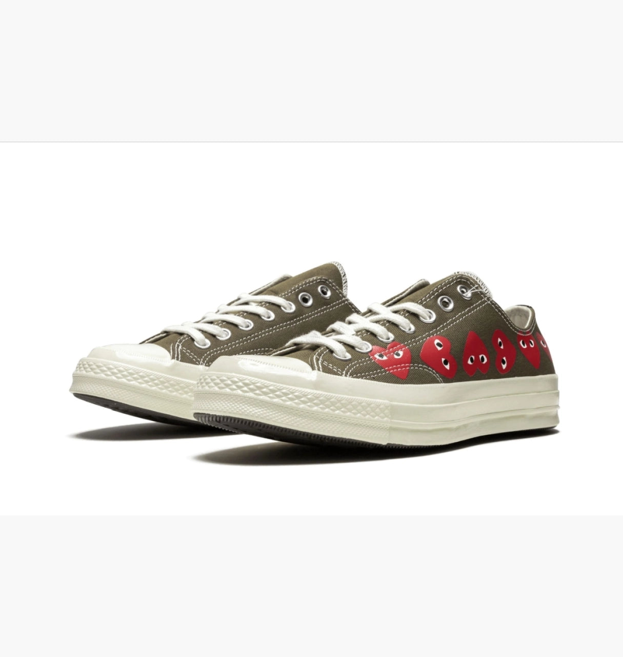 CT70 X Play Comme des Garcons Ox Multi Heart Green LOW CUT 162976C