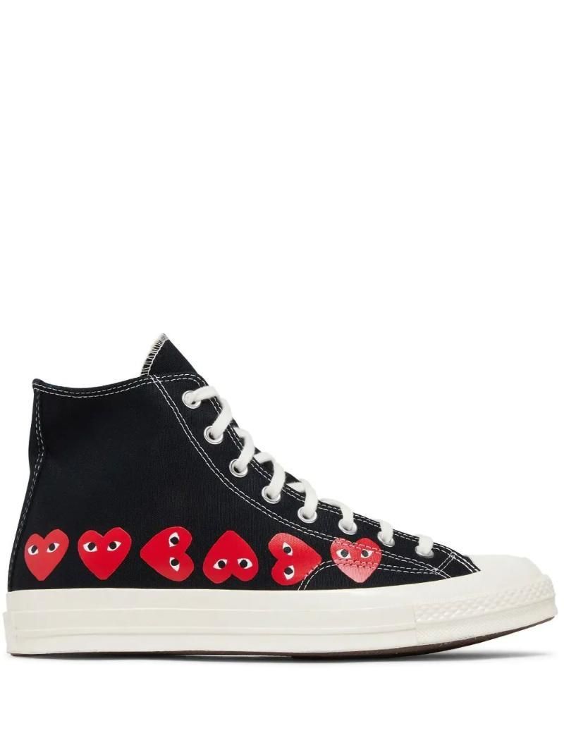 CT70 X Play Comme des Garcons Chuck 70 Ox Multi Heart BLACK HI CUT 