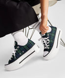 ALL STAR DOUBLE STACK Plaid Navy LOW CUT A16517C