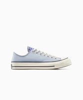 CT70 Upcycle Chambray Gingham BLUE LOW CUT A10611C