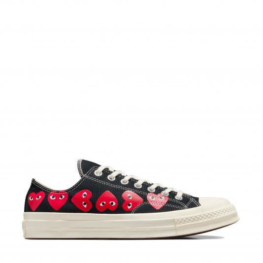 CT70 X Play Comme des Garcons Chuck 70 Ox Multi Heart BLACK LOW CUT A08149C