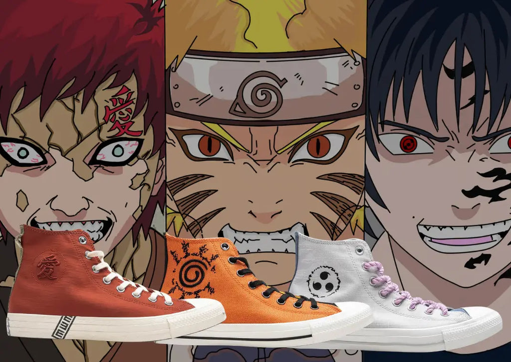 【ナルト 疾風伝  NARUTO SHIPPUDEN 】ALL STAR Chuck Taylor x SASUKE FOSSLIZED WHITE HI CUT A14837C