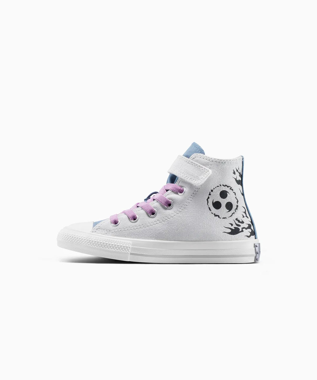 【ナルト 疾風伝  NARUTO SHIPPUDEN 】ALL STAR Chuck Taylor x SASUKE FOSSLIZED WHITE （キッズ）17~21cm HI CUT A16146C