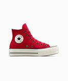 ALL STAR Lift Canvas Colorful Suede Red HI CUT A14515C