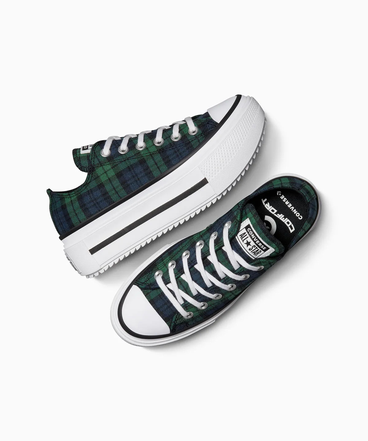 ALL STAR DOUBLE STACK Plaid Navy LOW CUT A16517C