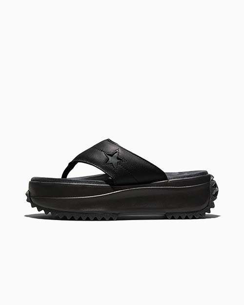 RUN STAR Platform Sandals Leather Black LOW CUT A20650C