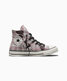 ALL STAR Chuck Taylor Distressed Plaid Lace Petal Pit HI CUT A22402C