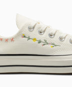 CT70 Embroidered Flowers EGRET LOW CUT A15084C