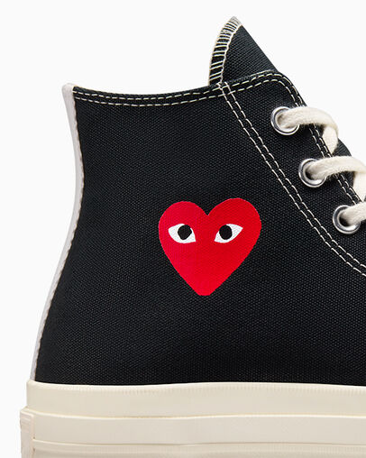 CT70 OG PLAY Comme des Garçons Single Heart BLACK HI CUT A08801C