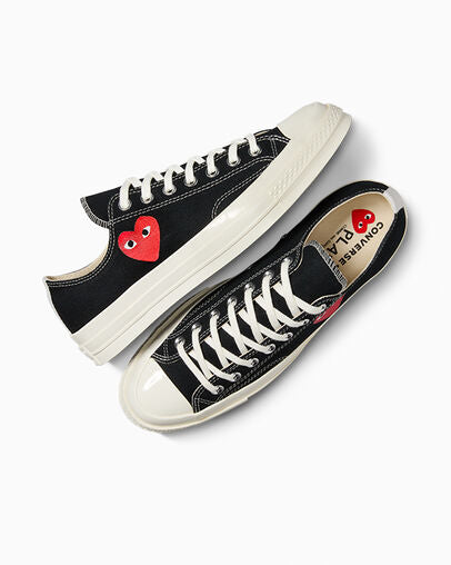 CT70 OG PLAY Comme des Garçons Single Heart BLACK LOW CUT A08804C