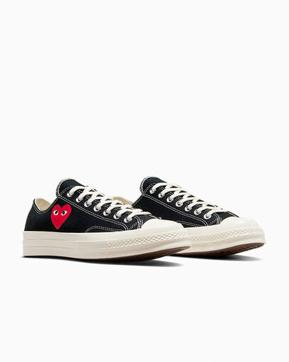 CT70 OG PLAY Comme des Garçons Single Heart BLACK LOW CUT A08804C