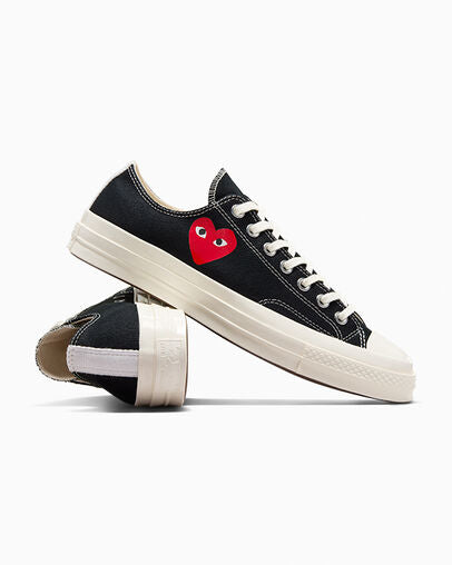 CT70 OG PLAY Comme des Garçons Single Heart BLACK LOW CUT A08804C