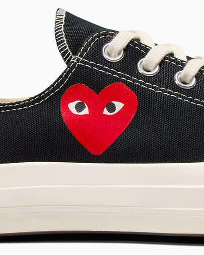 CT70 OG PLAY Comme des Garçons Single Heart BLACK LOW CUT A08804C