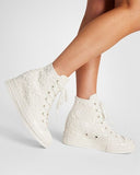 CT70 WEDGE Crocheted Satin EGRET A15086C