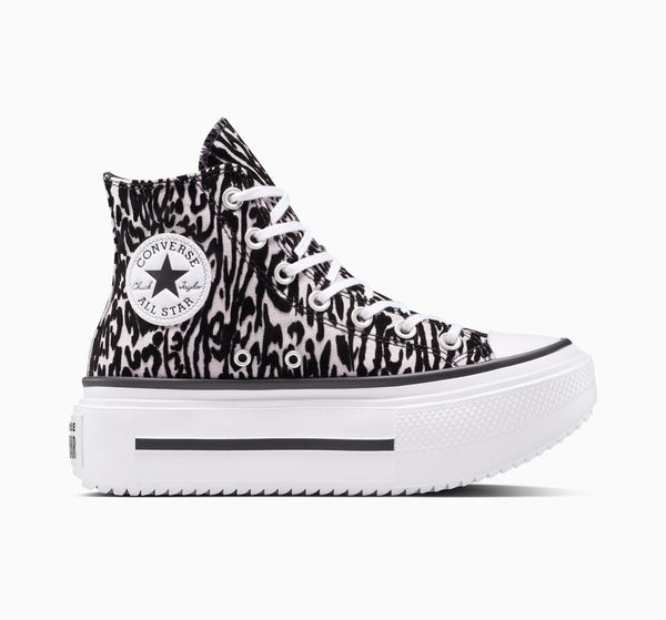 ALL STAR DOUBLE STACK Leopard BLACK HI CUT A15162C