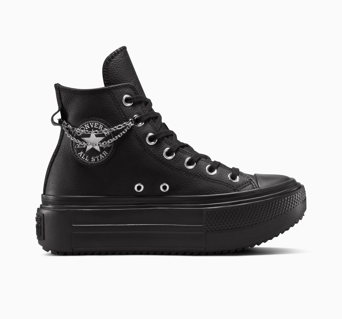 ALL STAR Lift Double Stack Platform Chains BLACK HI CUT A15165C 