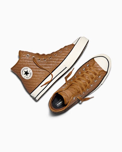 【海外限定】CT70 Woven Leather（レザー）Warm Tan HI CUT A19734C