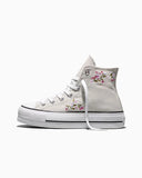 ALL STAR  Lift Platform Chuck Taylor Cherry Blossoms Light Grey HI CUT A24135C snms.shop