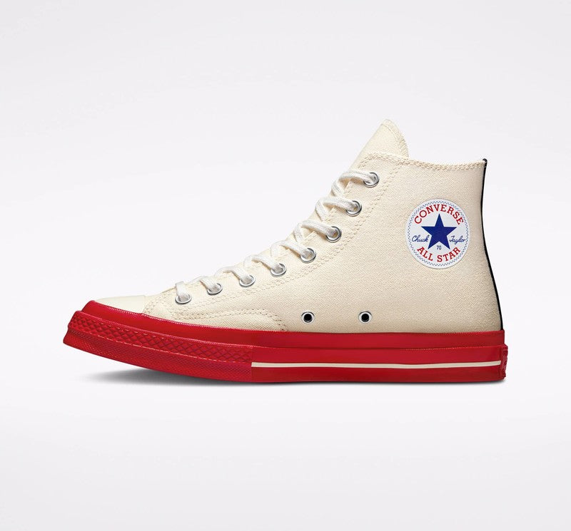 CT70 X Play Comme des Garcons PLAY Pristine Red Midsole HI CUT A01794C