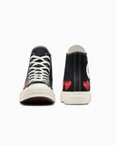 CT70 X Play Comme des Garcons Chuck 70 Ox Multi Heart BLACK HI CUT A08147C