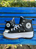 RUN STAR HIKE BLACK LEATHER（レザー）HI CUT A04292C