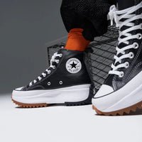 RUN STAR HIKE BLACK LEATHER（レザー）HI CUT A04292C