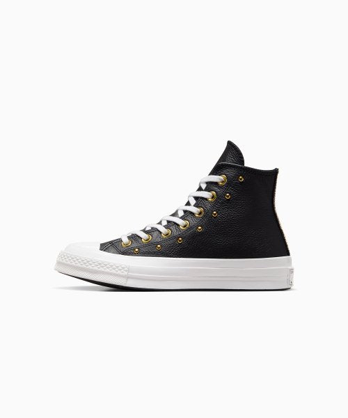 CT70 Star Studded レザー BLACK HI CUT A06809C
