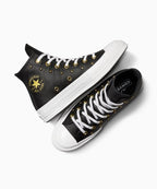 CT70 Star Studded レザー BLACK HI CUT A06809C