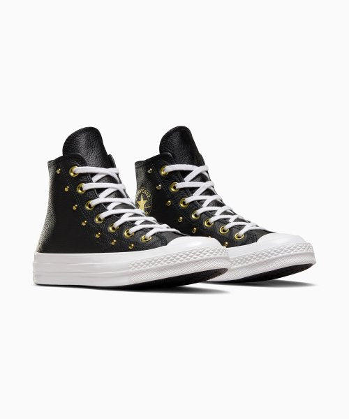 CT70 Star Studded レザー BLACK HI CUT A06809C