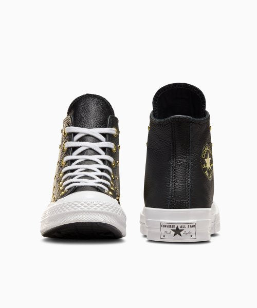 CT70 Star Studded レザー BLACK HI CUT A06809C
