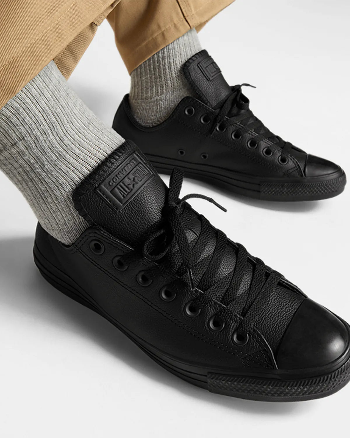 ALL STAR LEATHER（レザー）MONO BLACK LOW CUT 135253C