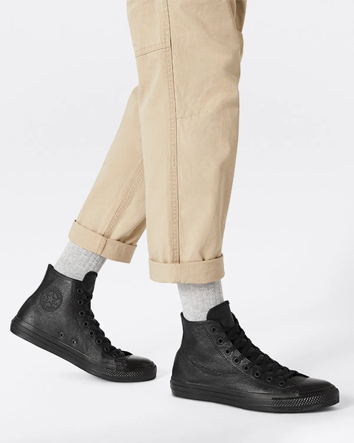 ALL STAR LEATHER（レザー）MONO BLACK HI CUT 135251C