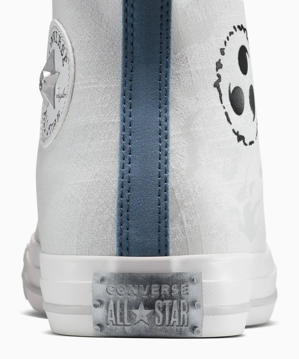 【ナルト 疾風伝  NARUTO SHIPPUDEN 】ALL STAR Chuck Taylor x SASUKE FOSSLIZED WHITE HI CUT A14837C