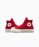 ALL STAR Lift Canvas Colorful Suede Red HI CUT A14515C