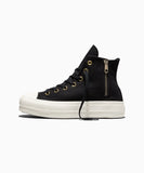 ALL STAR Chuck Taylor Platform Lift Zippers Black HI CUT A18387C