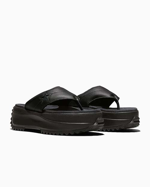 RUN STAR Platform Sandals Leather Black LOW CUT A20650C