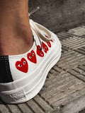 【WJSN ソルア着用】CT70 X Play Comme des Garcons Ox Multi-Heart White LOW CUT 162975C