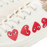 【WJSN ソルア着用】CT70 X Play Comme des Garcons Ox Multi-Heart White LOW CUT 162975C