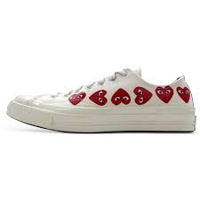 【WJSN ソルア着用】CT70 X Play Comme des Garcons Ox Multi-Heart White LOW CUT 162975C