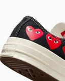 CT70 X Play Comme des Garcons Chuck 70 Ox Multi Heart BLACK LOW CUT A08149C