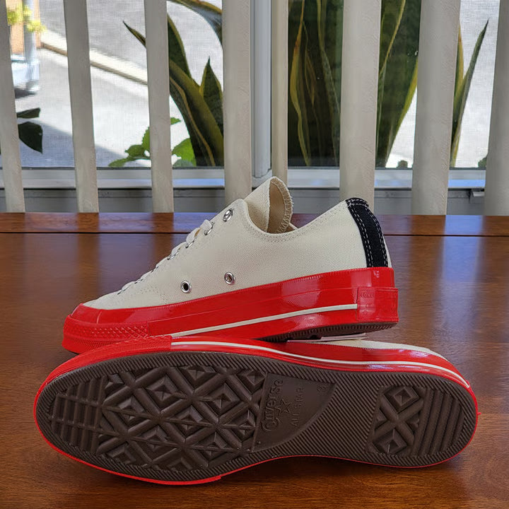 CT70 X Play Comme des Garcons PLAY Pristine Red Midsole LOW CUT A01796C
