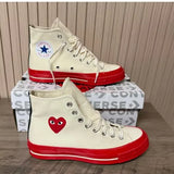 CT70 X Play Comme des Garcons PLAY Pristine Red Midsole HI CUT A01794C