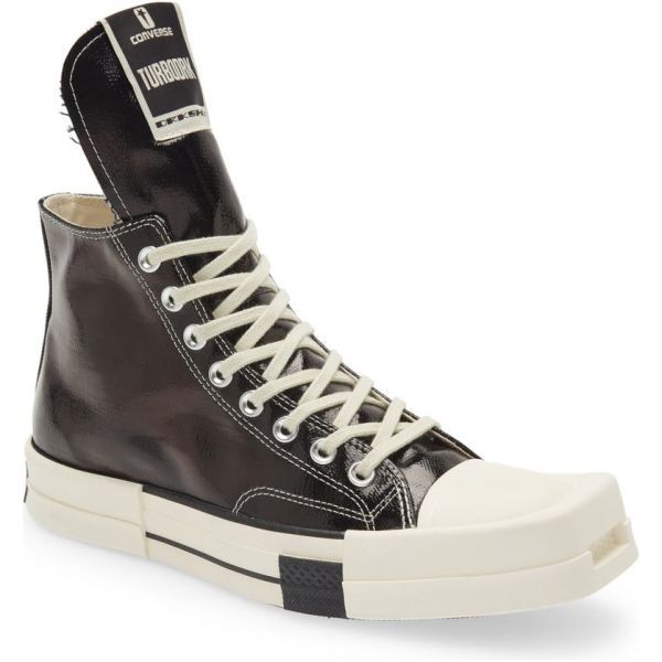 【TWS DOHOON着用】CT70 X DRKSHDW（リック オウエンス） TURBODRK LACQUERED BLACK HI CUT A01291C