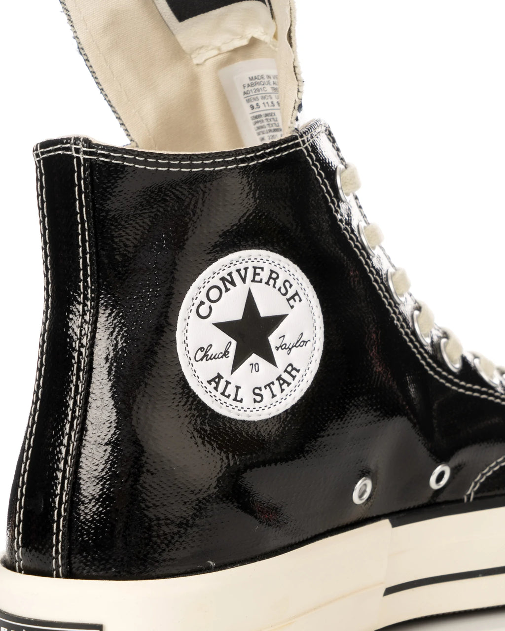 【TWS DOHOON着用】CT70 X DRKSHDW（リック オウエンス） TURBODRK LACQUERED BLACK HI CUT A01291C