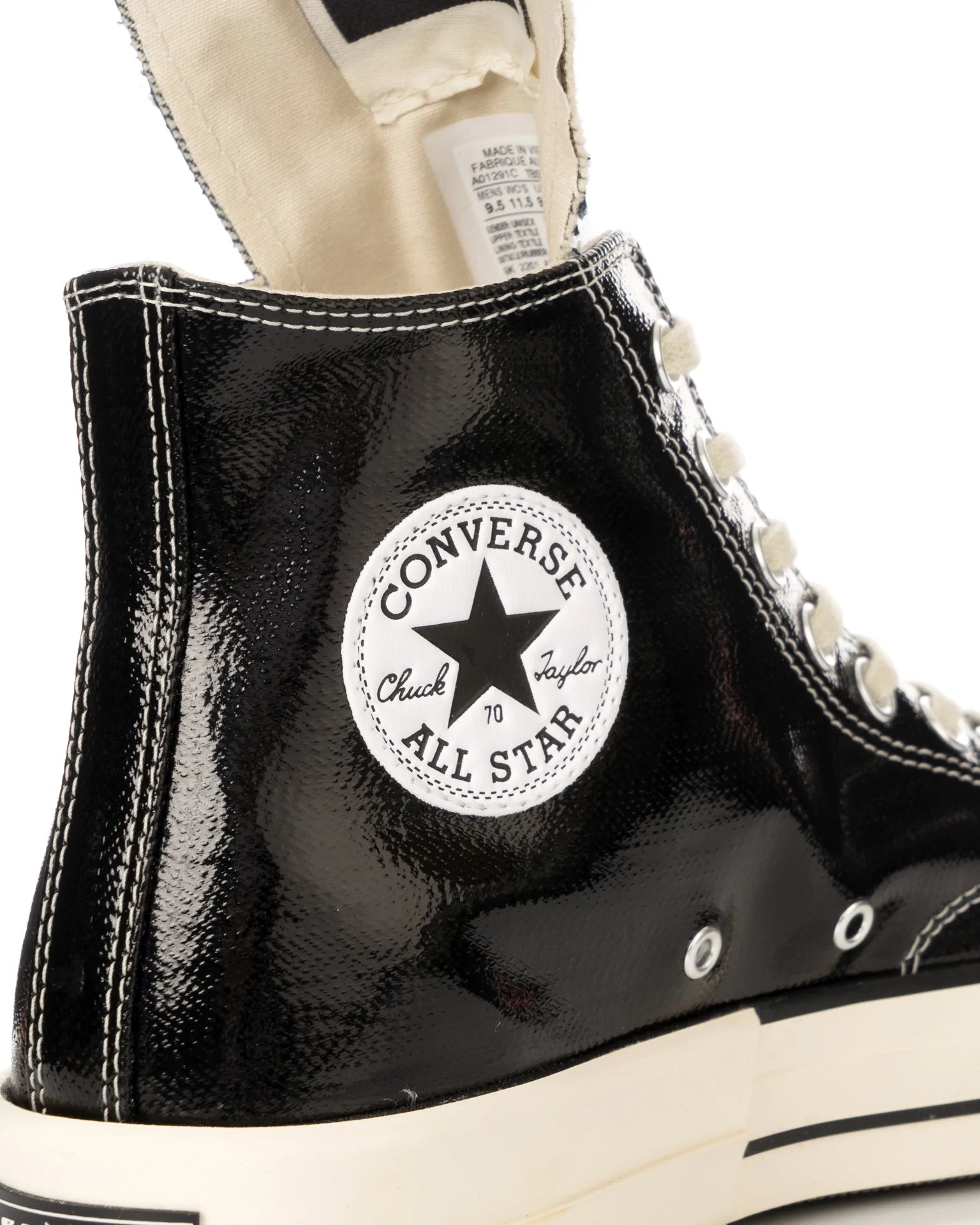 【TWS DOHOON着用】CT70 X DRKSHDW（リック オウエンス） TURBODRK LACQUERED BLACK HI CUT A01291C